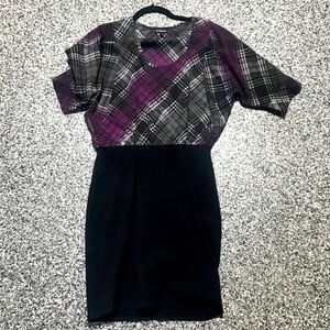 Le Château ✦ Plaid Purple Loose Fit Mini Dress (M)